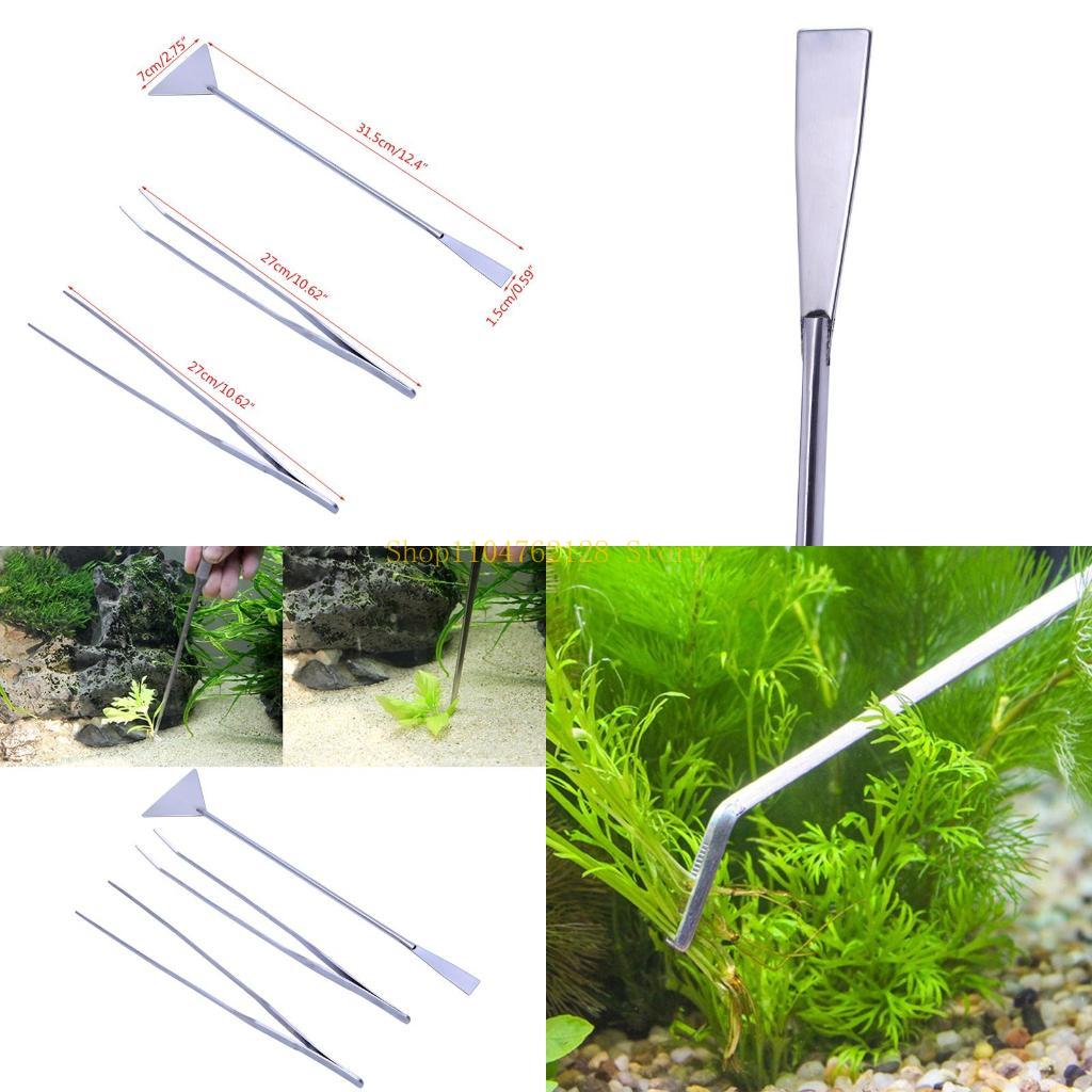 Planted Aquarium Tool Kit - ferramentas limpeza aço inoxidável, 3 pacotes,